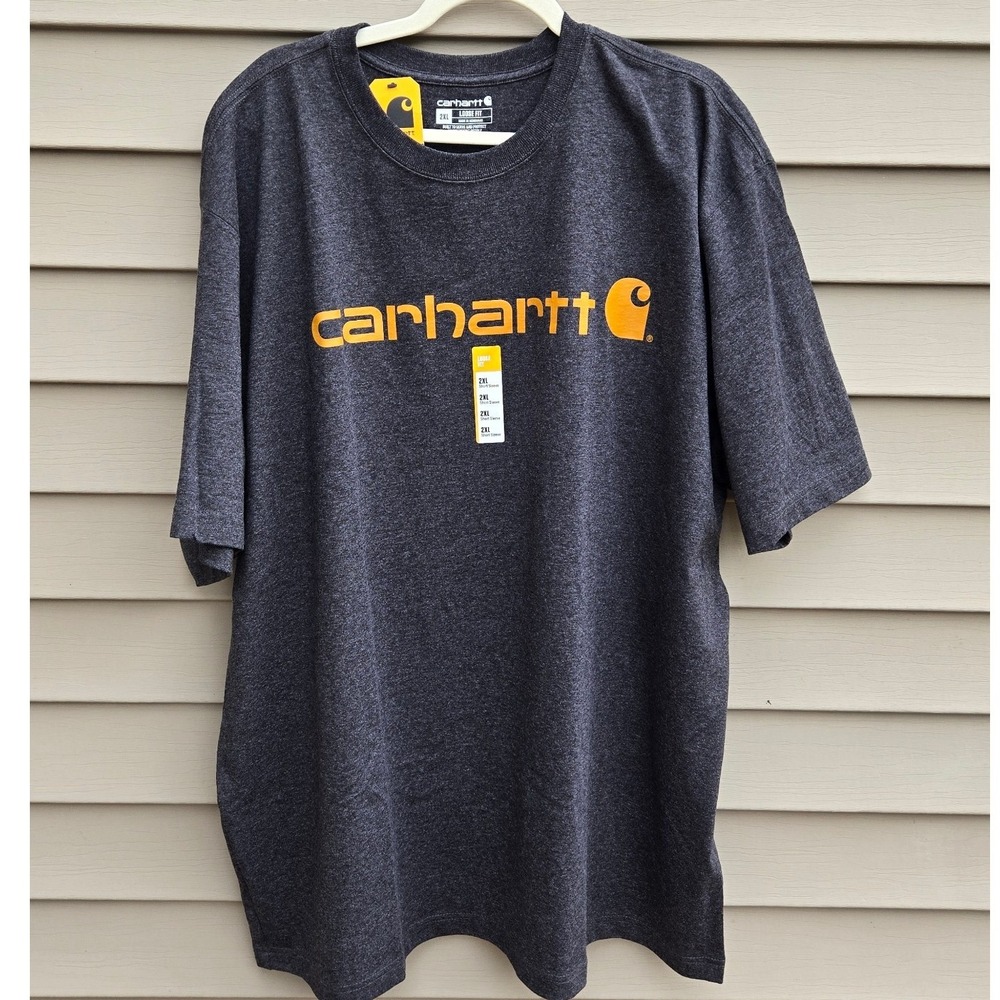 Carhartt Mens Loose Fit Heavyweight Graphic T-Shirt Carbon Heather 2XL